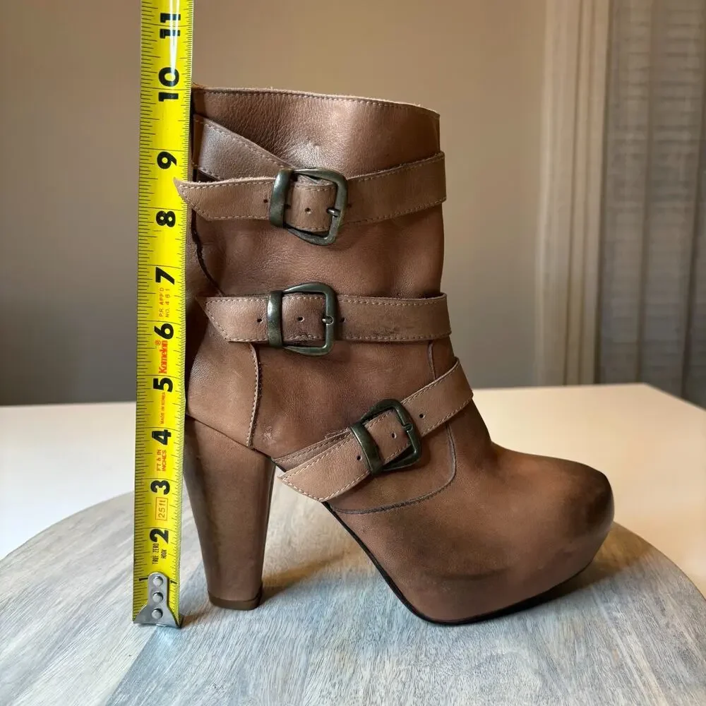 Bed Stu Cobbler Series Brown Leather Distressed Ankle Boots Women's US Size 9 - Picture 11 of 11